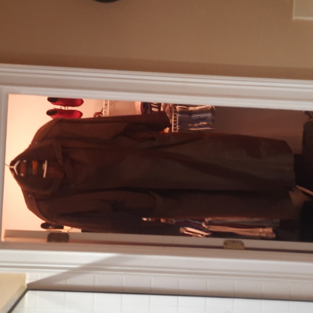 Full length leather coat